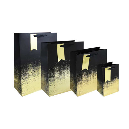 Picture of BLACK GOLD DISTRESSED GIFT BAG